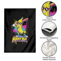 Funny Bruh Banana Baseball Drip Ice Cream Sports Splatter Garden Flag