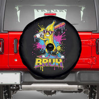 Funny Bruh Banana Baseball Drip Ice Cream Sports Splatter Spare Tire Cover
