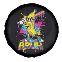Funny Bruh Banana Baseball Drip Ice Cream Sports Splatter Spare Tire Cover
