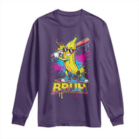 Funny Bruh Banana Baseball Drip Ice Cream Sports Splatter Long Sleeve Shirt