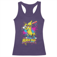 Funny Bruh Banana Baseball Drip Ice Cream Sports Splatter Racerback Tank Top