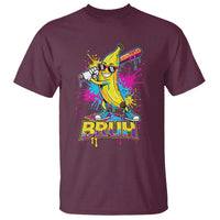Funny Bruh Banana Baseball Drip Ice Cream Sports Splatter T Shirt