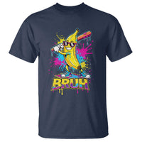 Funny Bruh Banana Baseball Drip Ice Cream Sports Splatter T Shirt