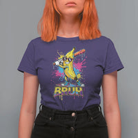 Funny Bruh Banana Baseball Drip Ice Cream Sports Splatter T Shirt For Women