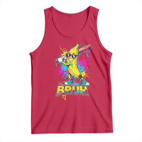 Funny Bruh Banana Baseball Drip Ice Cream Sports Splatter Tank Top