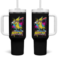 Funny Bruh Banana Baseball Drip Ice Cream Sports Splatter Tumbler With Handle