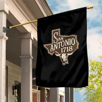 Vintage San Antonio Texas Est 1718 Longhorn Cow Skull Garden Flag