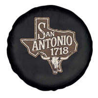 Vintage San Antonio Texas Est 1718 Longhorn Cow Skull Spare Tire Cover