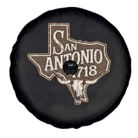 Vintage San Antonio Texas Est 1718 Longhorn Cow Skull Spare Tire Cover