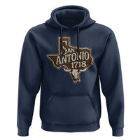 Vintage San Antonio Texas Est 1718 Longhorn Cow Skull Hoodie