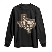 Vintage San Antonio Texas Est 1718 Longhorn Cow Skull Long Sleeve Shirt