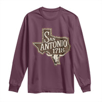 Vintage San Antonio Texas Est 1718 Longhorn Cow Skull Long Sleeve Shirt