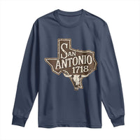 Vintage San Antonio Texas Est 1718 Longhorn Cow Skull Long Sleeve Shirt