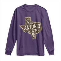 Vintage San Antonio Texas Est 1718 Longhorn Cow Skull Long Sleeve Shirt