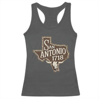 Vintage San Antonio Texas Est 1718 Longhorn Cow Skull Racerback Tank Top