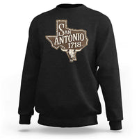 Vintage San Antonio Texas Est 1718 Longhorn Cow Skull Sweatshirt