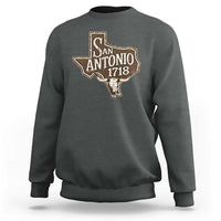 Vintage San Antonio Texas Est 1718 Longhorn Cow Skull Sweatshirt