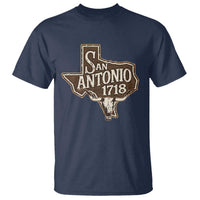 Vintage San Antonio Texas Est 1718 Longhorn Cow Skull T Shirt