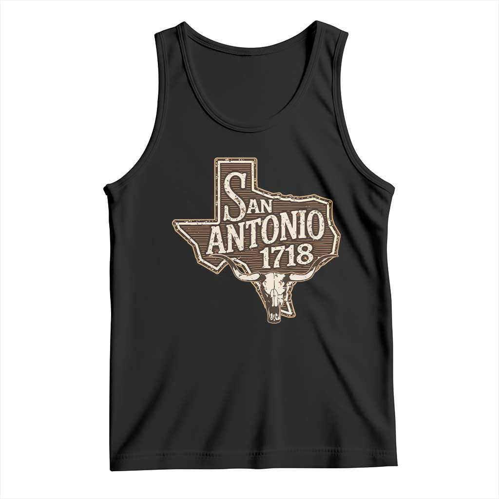 Vintage San Antonio Texas Est 1718 Longhorn Cow Skull Tank Top