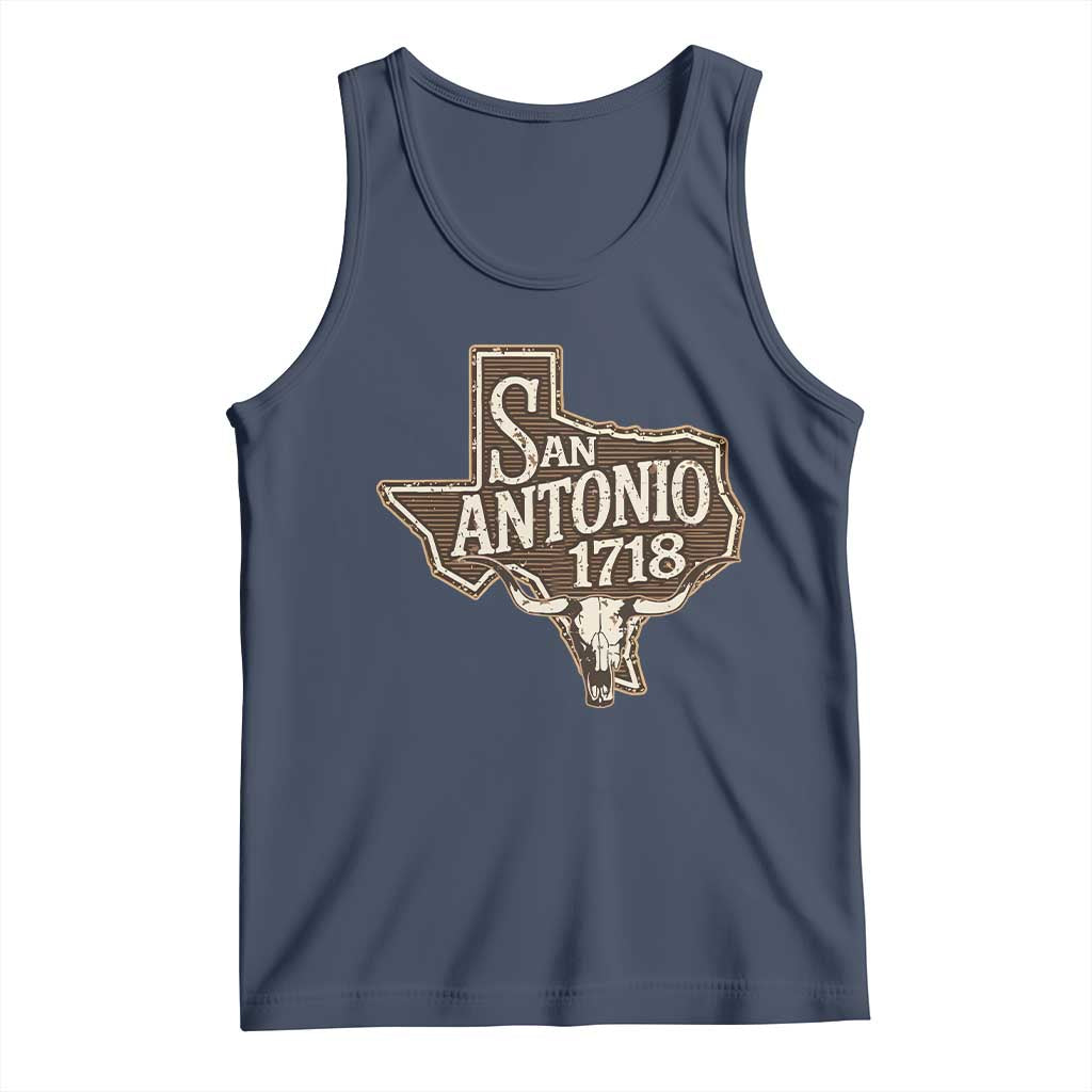 Vintage San Antonio Texas Est 1718 Longhorn Cow Skull Tank Top