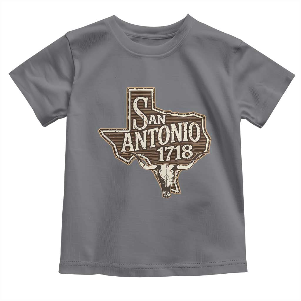 Vintage San Antonio Texas Est 1718 Longhorn Cow Skull Toddler T Shirt