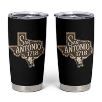 Vintage San Antonio Texas Est 1718 Longhorn Cow Skull Tumbler Cup