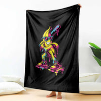 Funny Banana Baseball Drip Ice Cream Splatter Throw Blanket