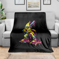 Funny Banana Baseball Drip Ice Cream Splatter Throw Blanket