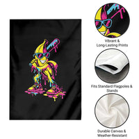 Funny Banana Baseball Drip Ice Cream Splatter Garden Flag