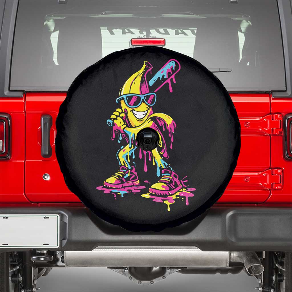 Funny Banana Baseball Drip Ice Cream Splatter Spare Tire Cover