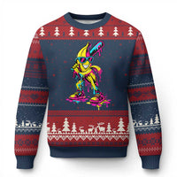 Funny Banana Baseball Drip Ice Cream Splatter Ugly Christmas Sweater