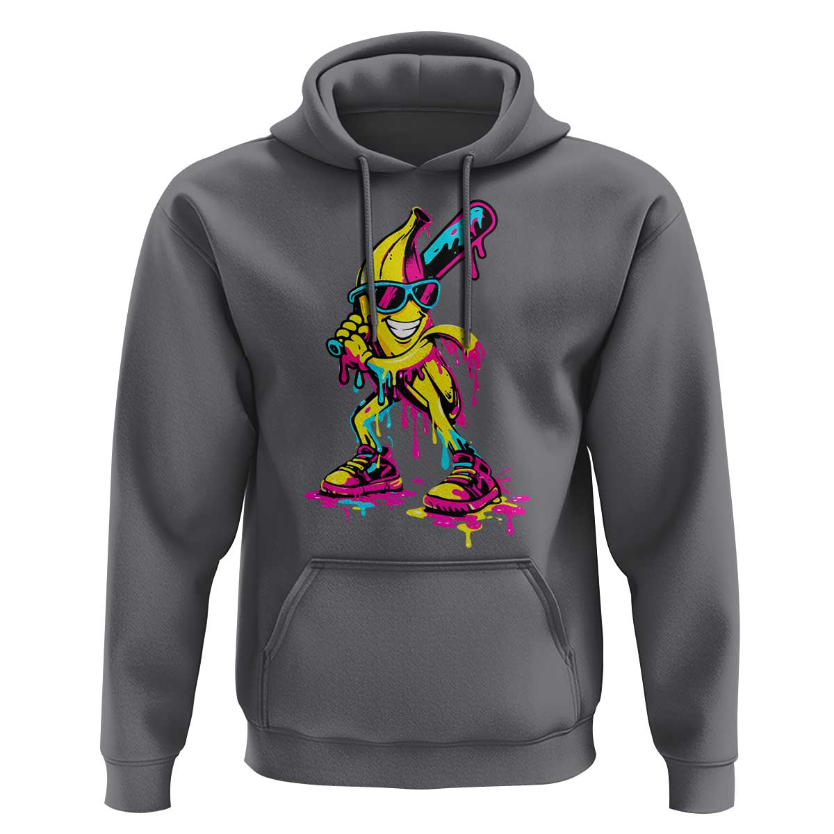 Funny Banana Baseball Drip Ice Cream Splatter Hoodie
