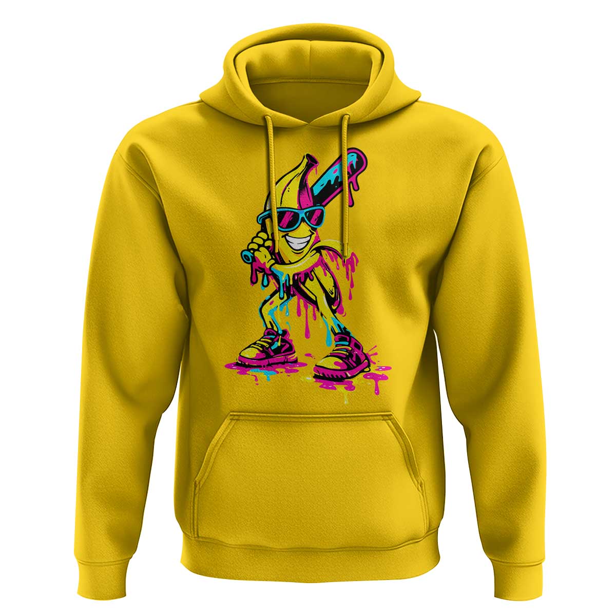 Funny Banana Baseball Drip Ice Cream Splatter Hoodie