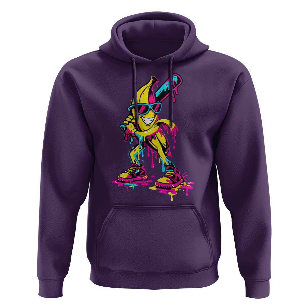 Funny Banana Baseball Drip Ice Cream Splatter Hoodie