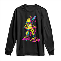 Funny Banana Baseball Drip Ice Cream Splatter Long Sleeve Shirt