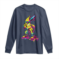 Funny Banana Baseball Drip Ice Cream Splatter Long Sleeve Shirt