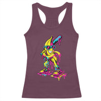 Funny Banana Baseball Drip Ice Cream Splatter Racerback Tank Top