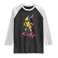 Funny Banana Baseball Drip Ice Cream Splatter Raglan Shirt
