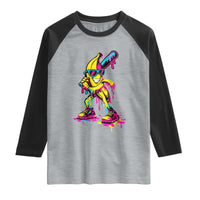 Funny Banana Baseball Drip Ice Cream Splatter Raglan Shirt