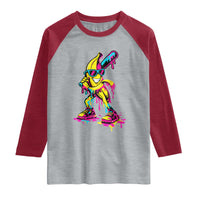 Funny Banana Baseball Drip Ice Cream Splatter Raglan Shirt
