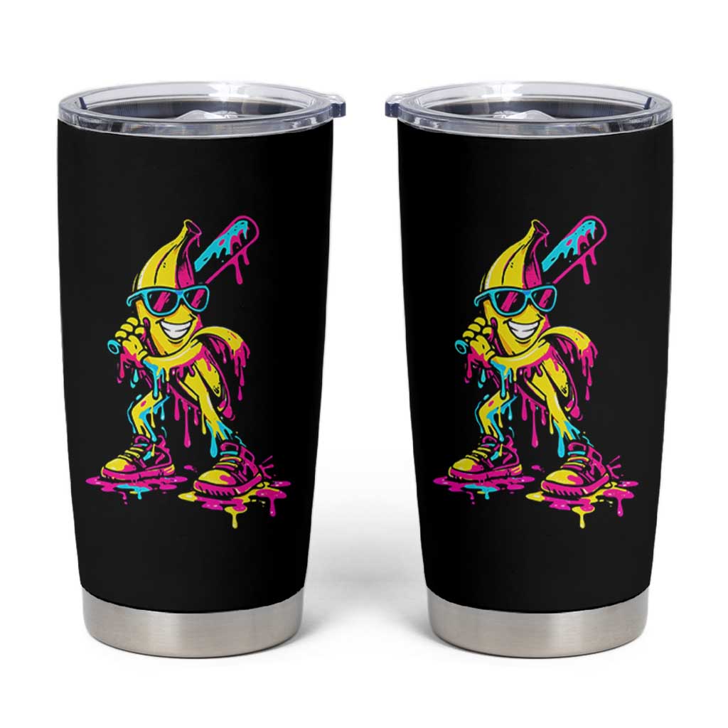 Funny Banana Baseball Drip Ice Cream Splatter Tumbler Cup