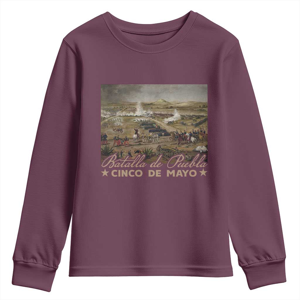 History Of Cinco De Mayo Batalla De Puebla Mexico Youth Sweatshirt