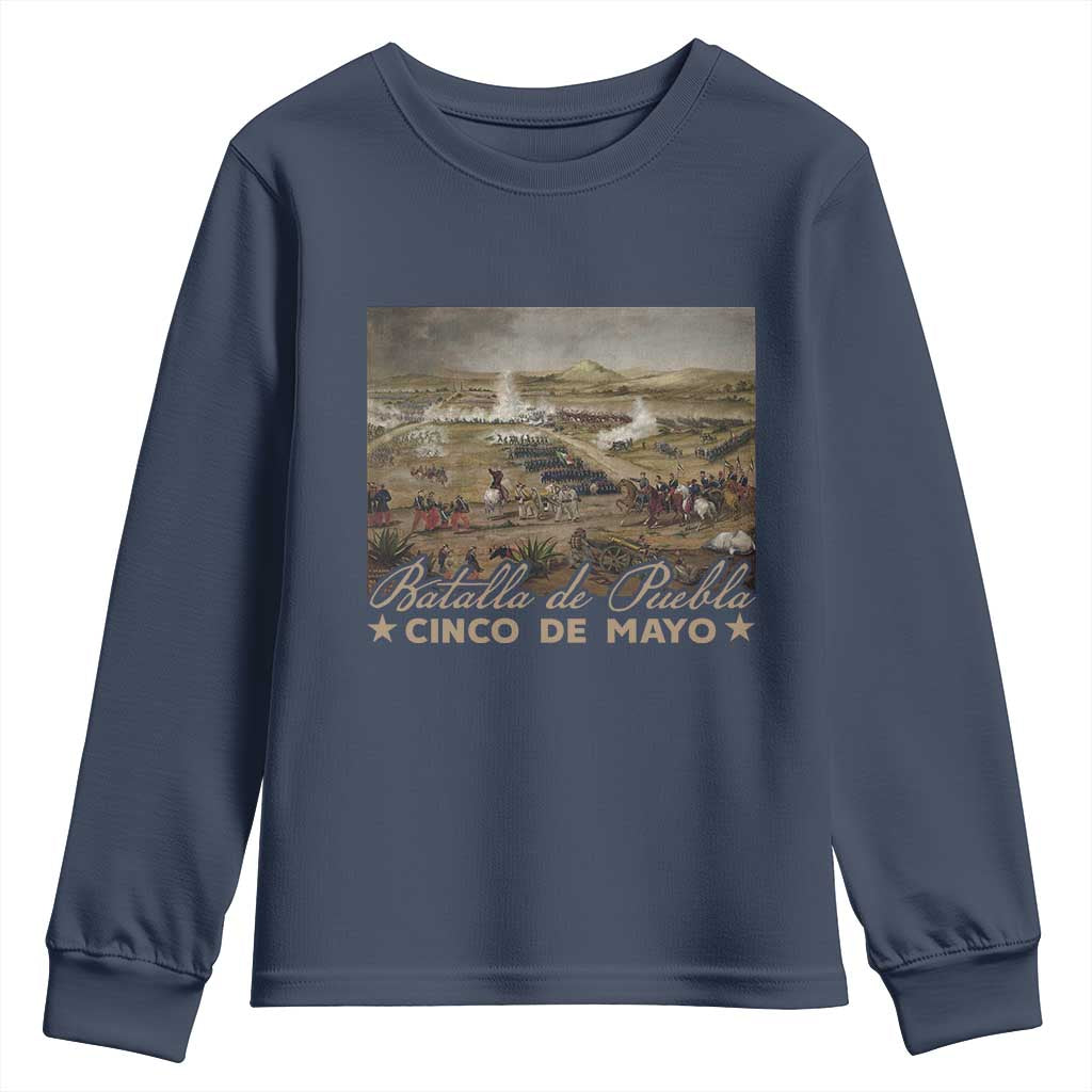 History Of Cinco De Mayo Batalla De Puebla Mexico Youth Sweatshirt
