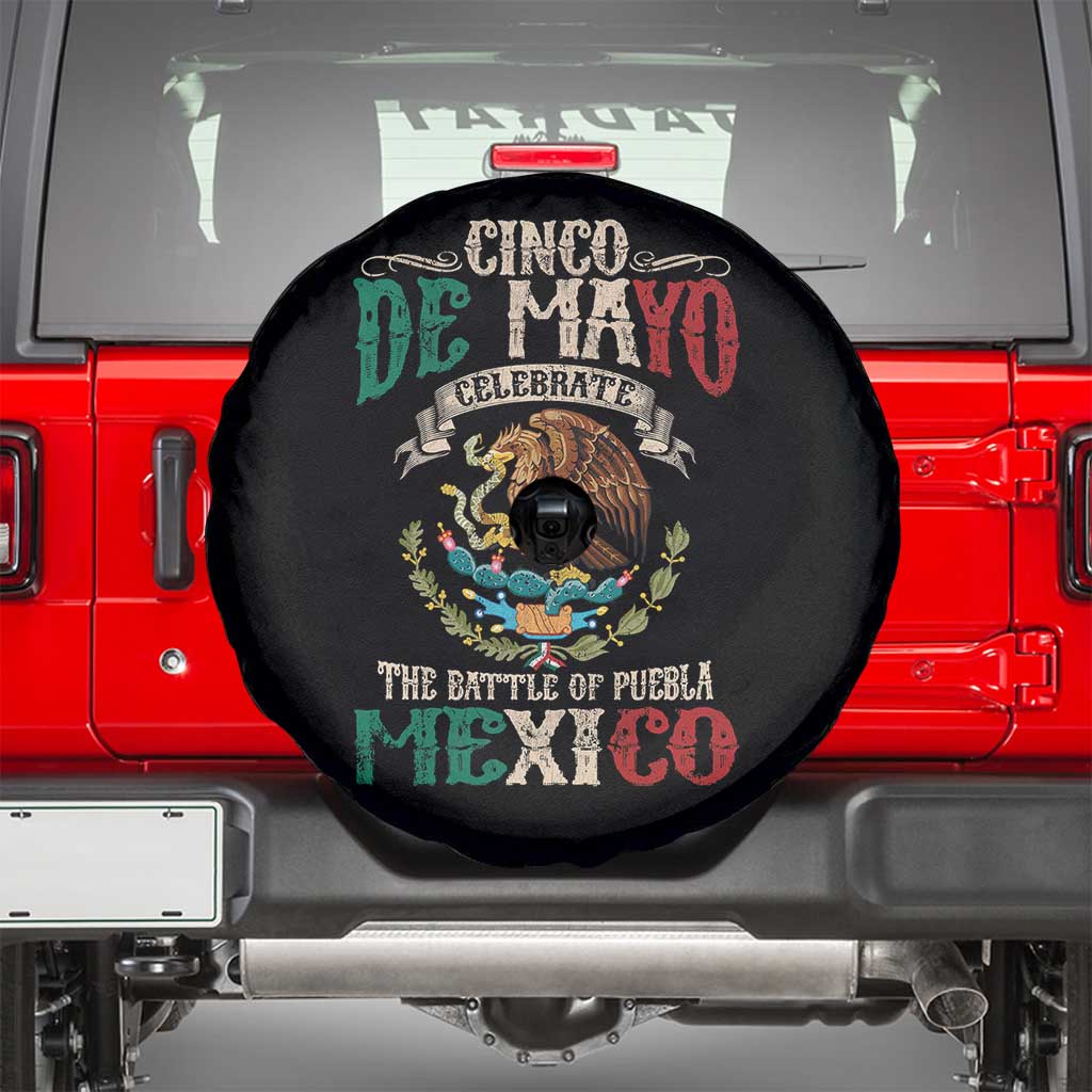 Cinco De Mayo Celebrate The Battle Of Puebla Mexico Spare Tire Cover Vintage Mexican Flag