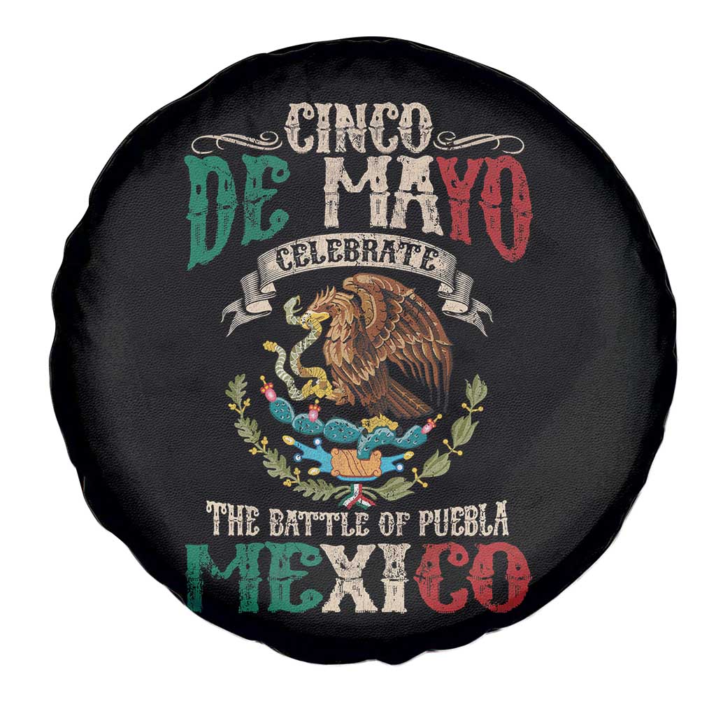 Cinco De Mayo Celebrate The Battle Of Puebla Mexico Spare Tire Cover Vintage Mexican Flag