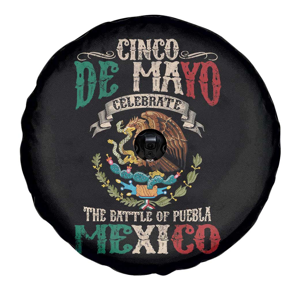 Cinco De Mayo Celebrate The Battle Of Puebla Mexico Spare Tire Cover Vintage Mexican Flag