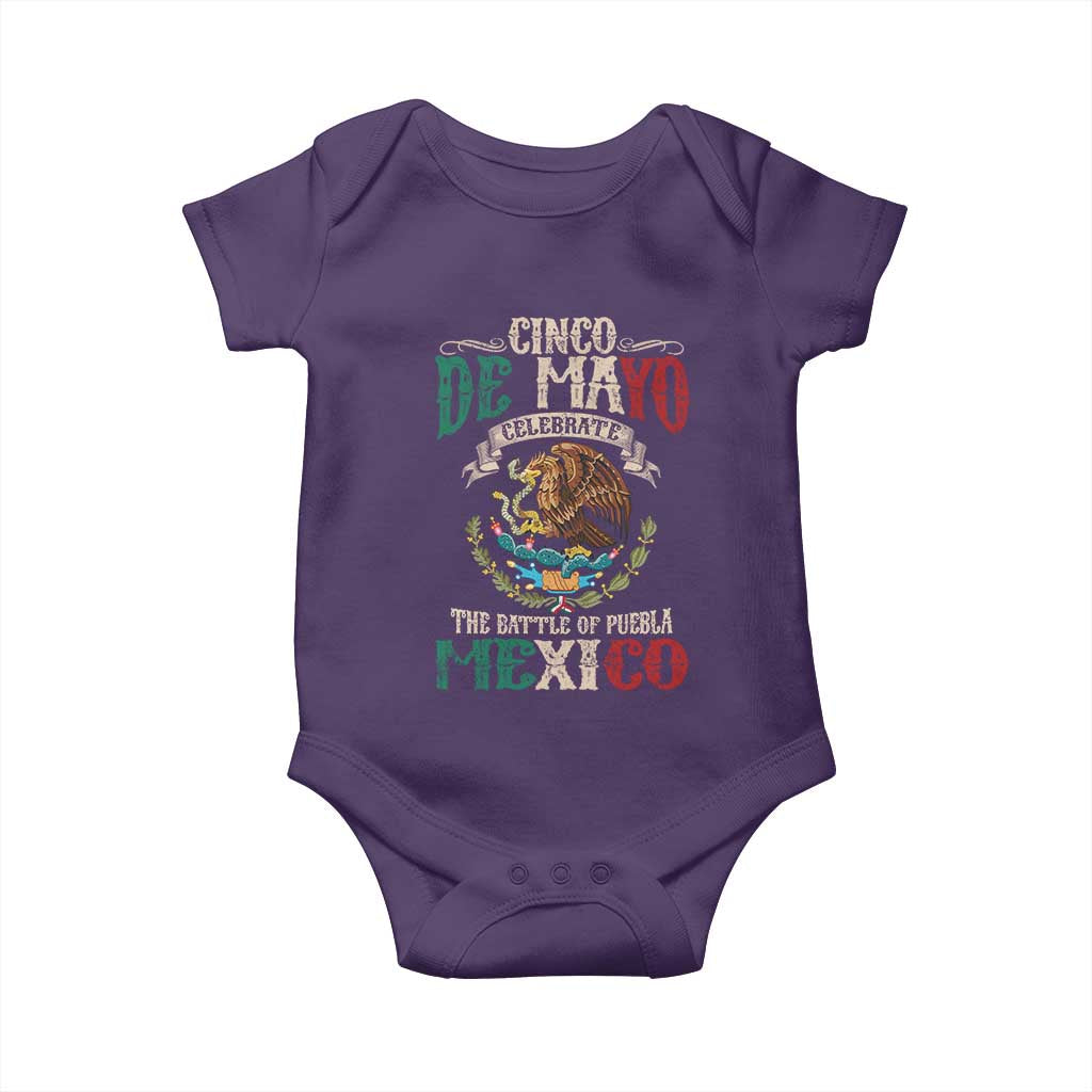 Cinco De Mayo Celebrate The Battle Of Puebla Mexico Baby Onesie Vintage Mexican Flag