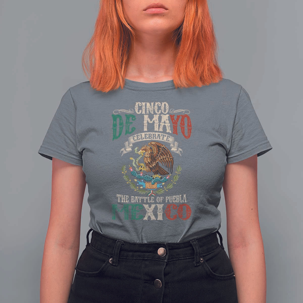 Cinco De Mayo Celebrate The Battle Of Puebla Mexico T Shirt For Women Vintage Mexican Flag