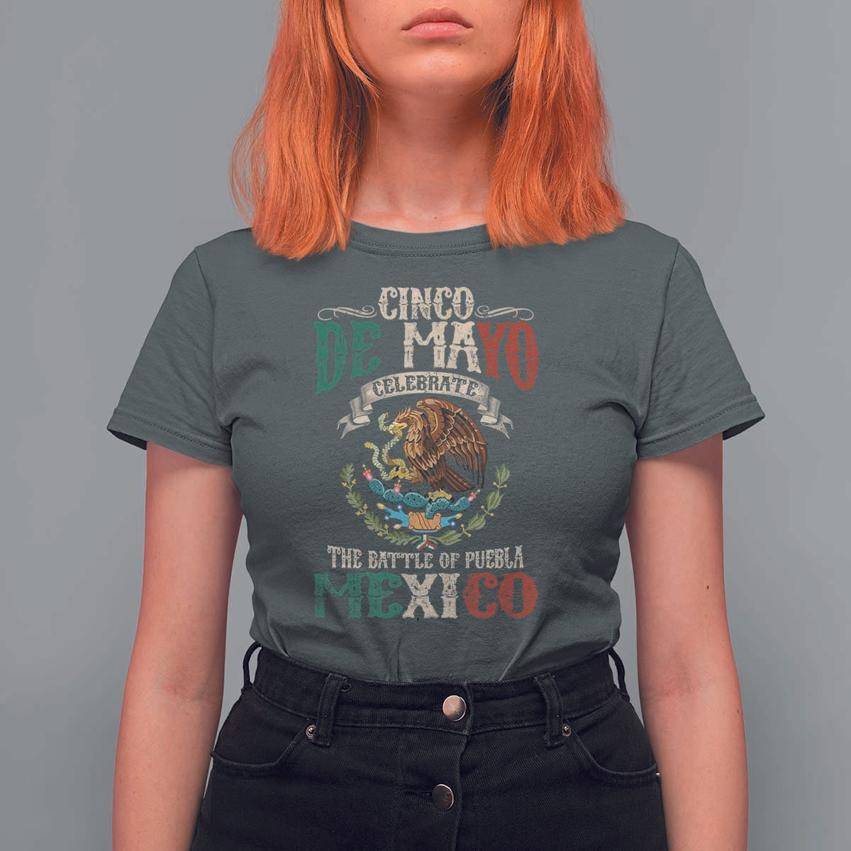 Cinco De Mayo Celebrate The Battle Of Puebla Mexico T Shirt For Women Vintage Mexican Flag