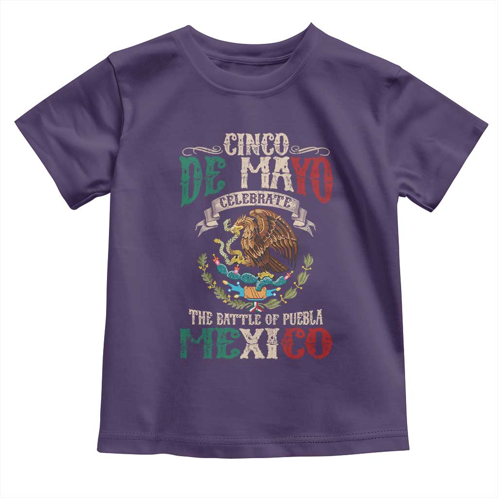 Cinco De Mayo Celebrate The Battle Of Puebla Mexico Toddler T Shirt Vintage Mexican Flag